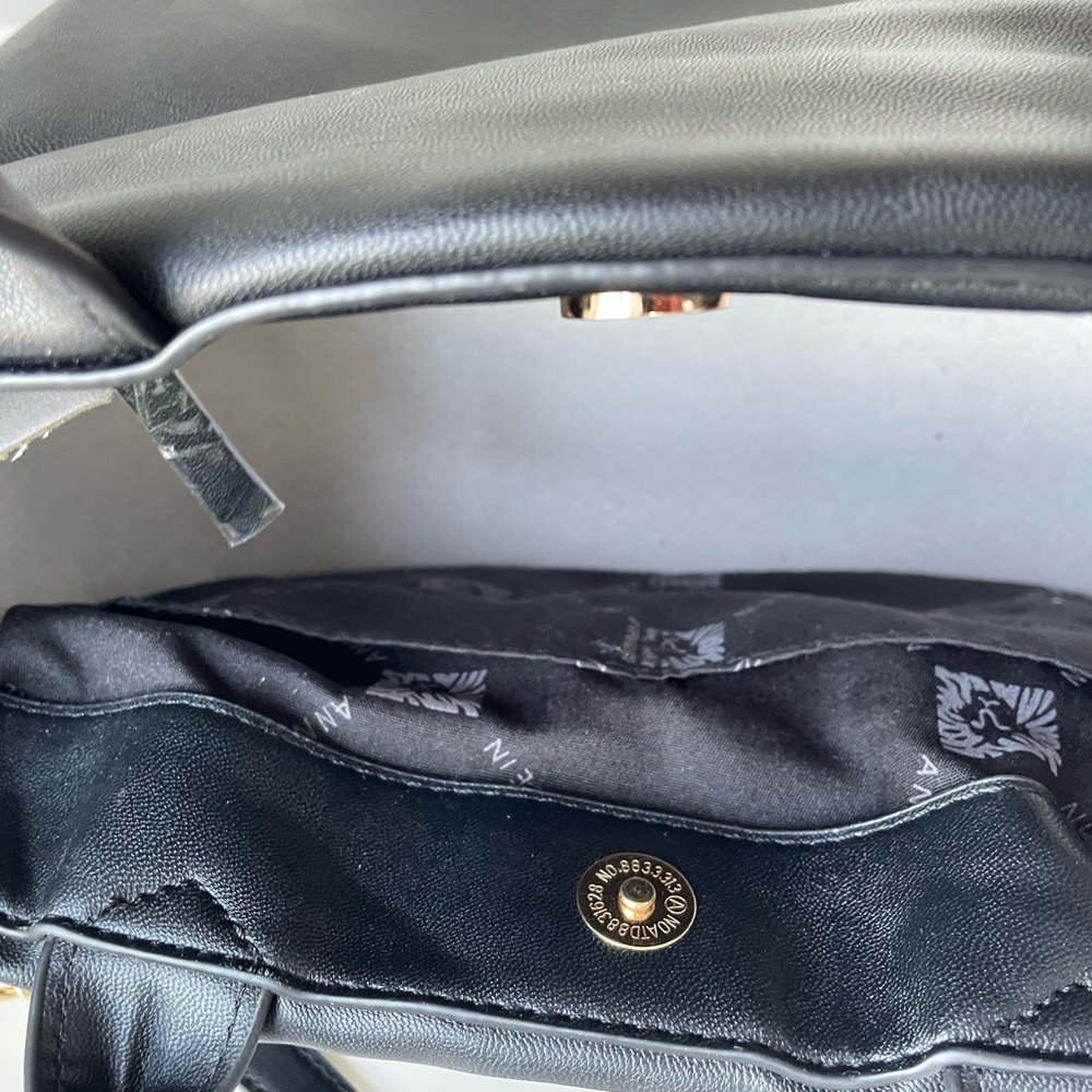 NWT ANNE KLEIN Black Cairo Satchel Style Handbag with Crossbody - Picture 9 of 9
